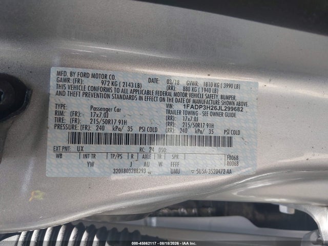 2018 FORD FOCUS SEL - 1